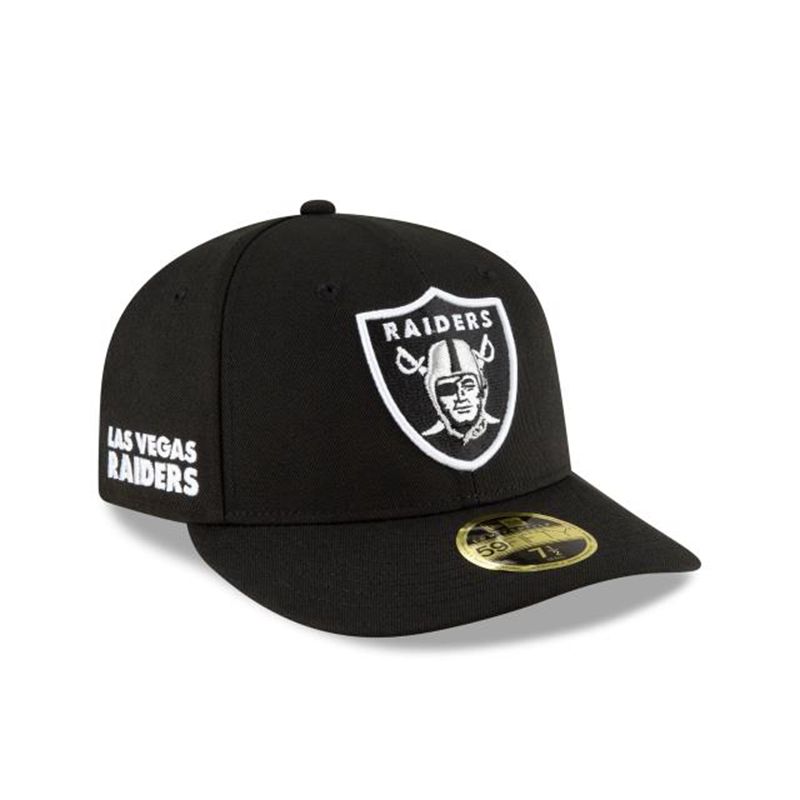 NFL Las Vegas Raiders Logo Mix Low Profile 59Fifty Fitted (IKZ6931) - Black New Era Caps